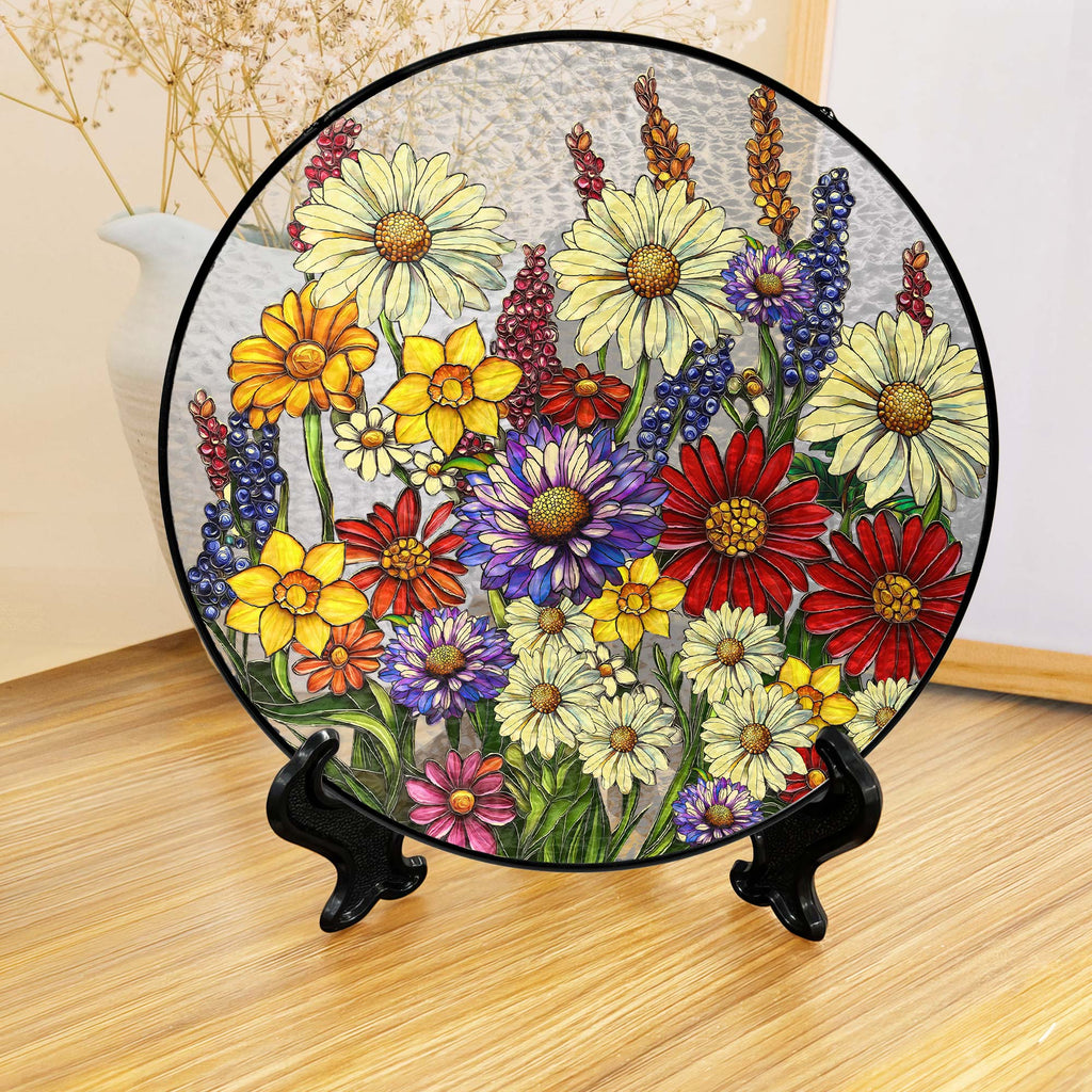 Wildflowers Floral Stained Glass Suncatcher